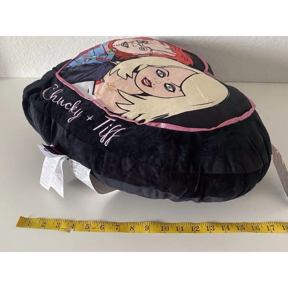 Chucky And Bride Tiffany Halloween Heart Decorative Throw Pillow Viral NEW‎
